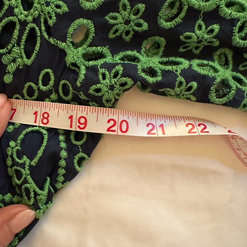 Gretchen Scott Designs Green and Navy Little Bo Peep eyelet midi dress - Picture 9 of 9